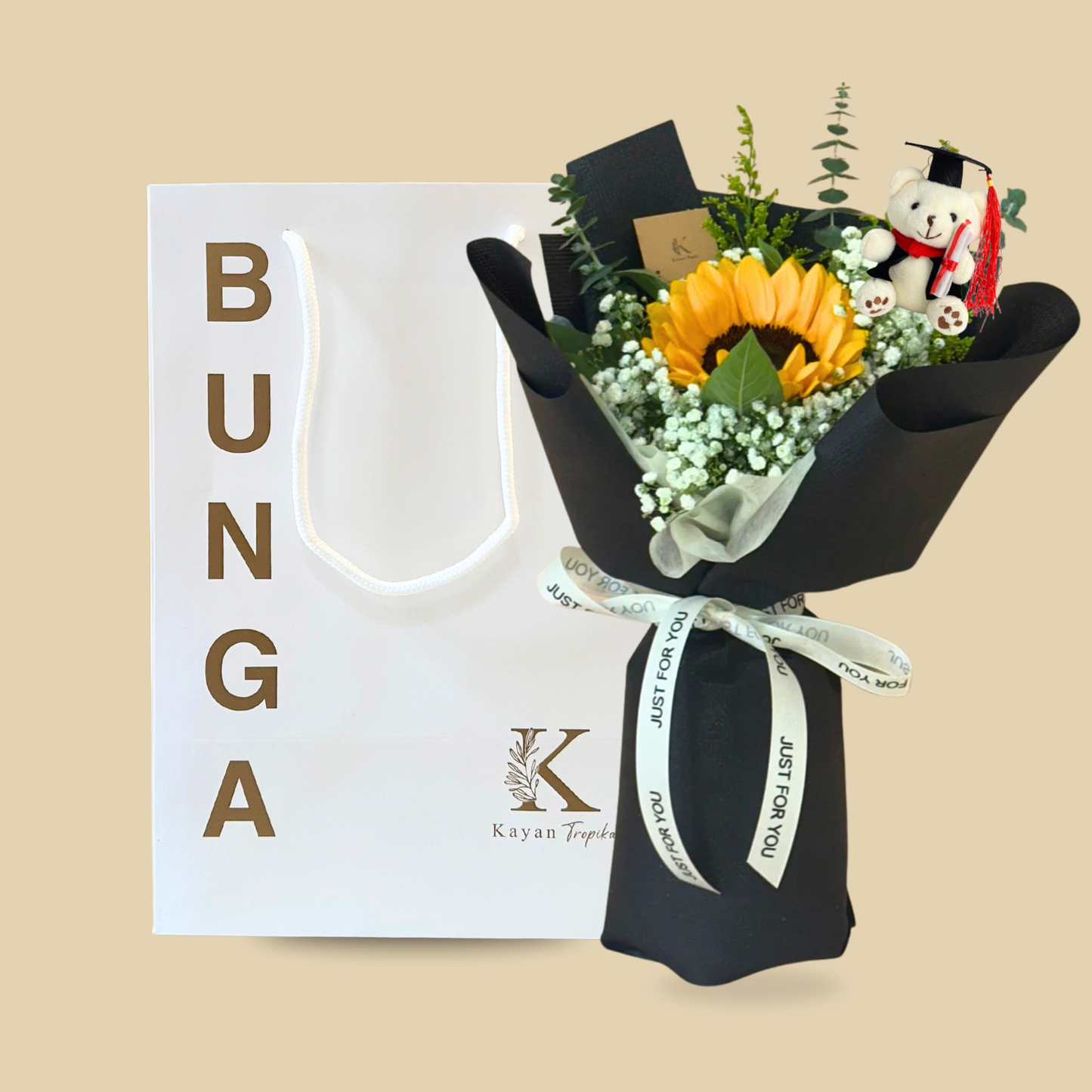 Graduation Tara Black (Sunflower) Bouquet
