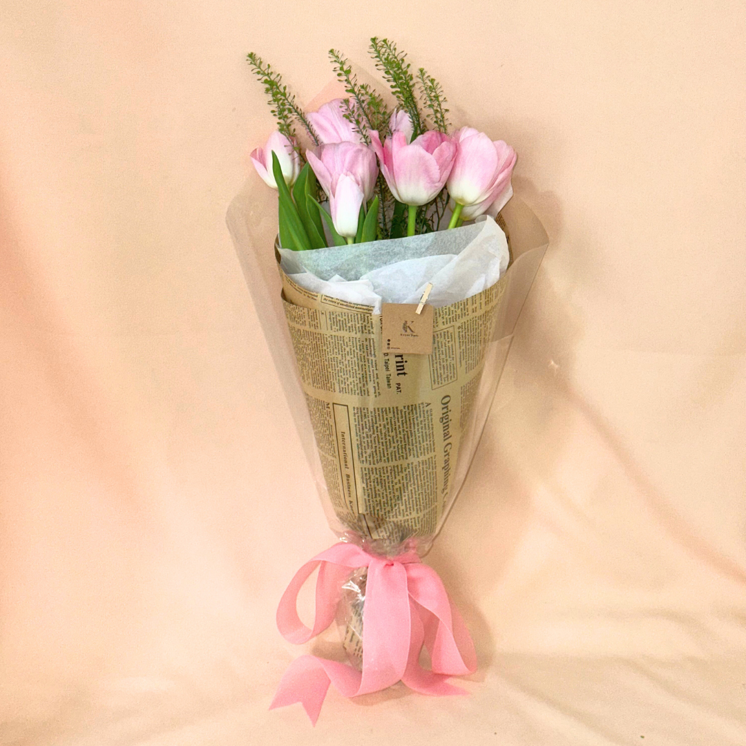 Marley (10 Tulips) Newspaper Bouquet