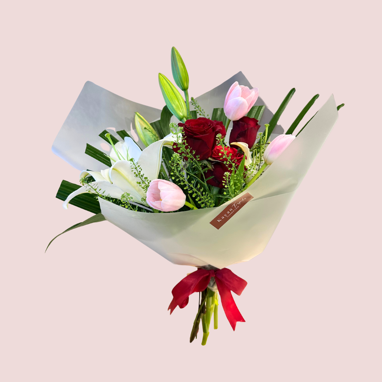 Wrenly Lily, Tulip, Rose Bouquet