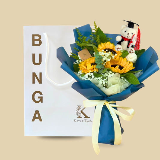 Graduation Kyla Blue (Sunflower) Bouquet