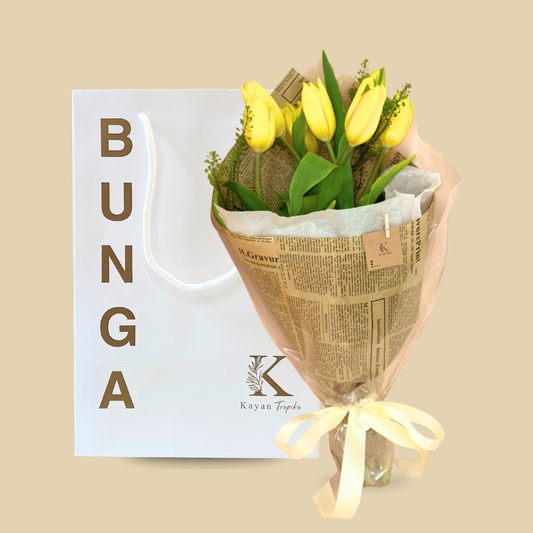 Jane II (10 Tulips) Newspaper Bouquet