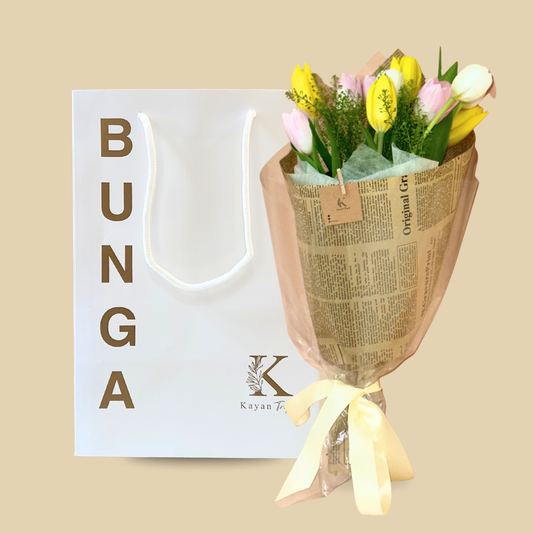 Magnolia II (10 Tulips) Newspaper Bouquet