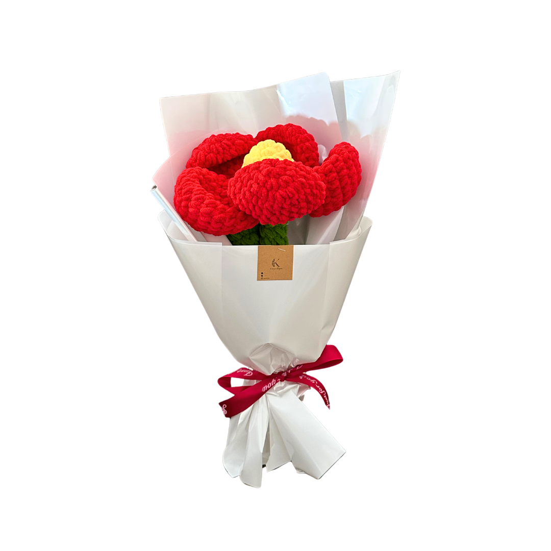 Gia Red Crochet Artificial Bouquet