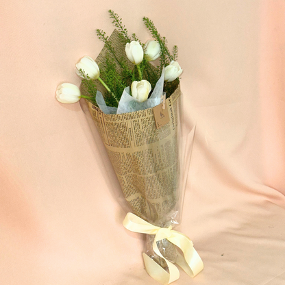 Noa II (10 Tulips) Newspaper Bouquet