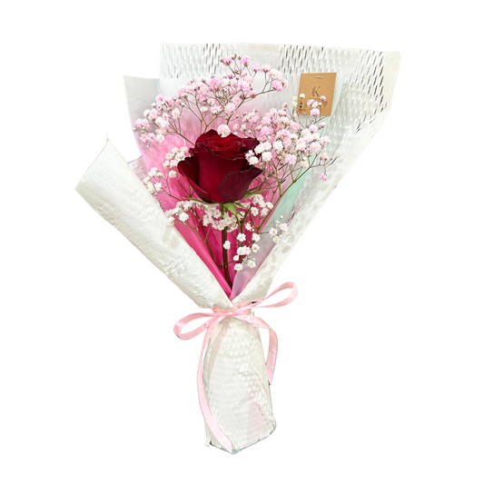 Elode Red (Baby's Breath) V's Bouquet