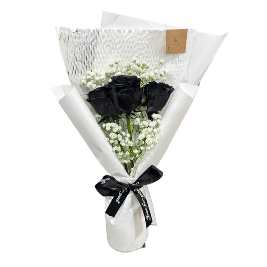 Ellen Black Rose (Baby's Breath) V's Bouquet